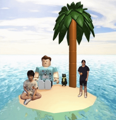 Food supplies crate on a tropical island beach